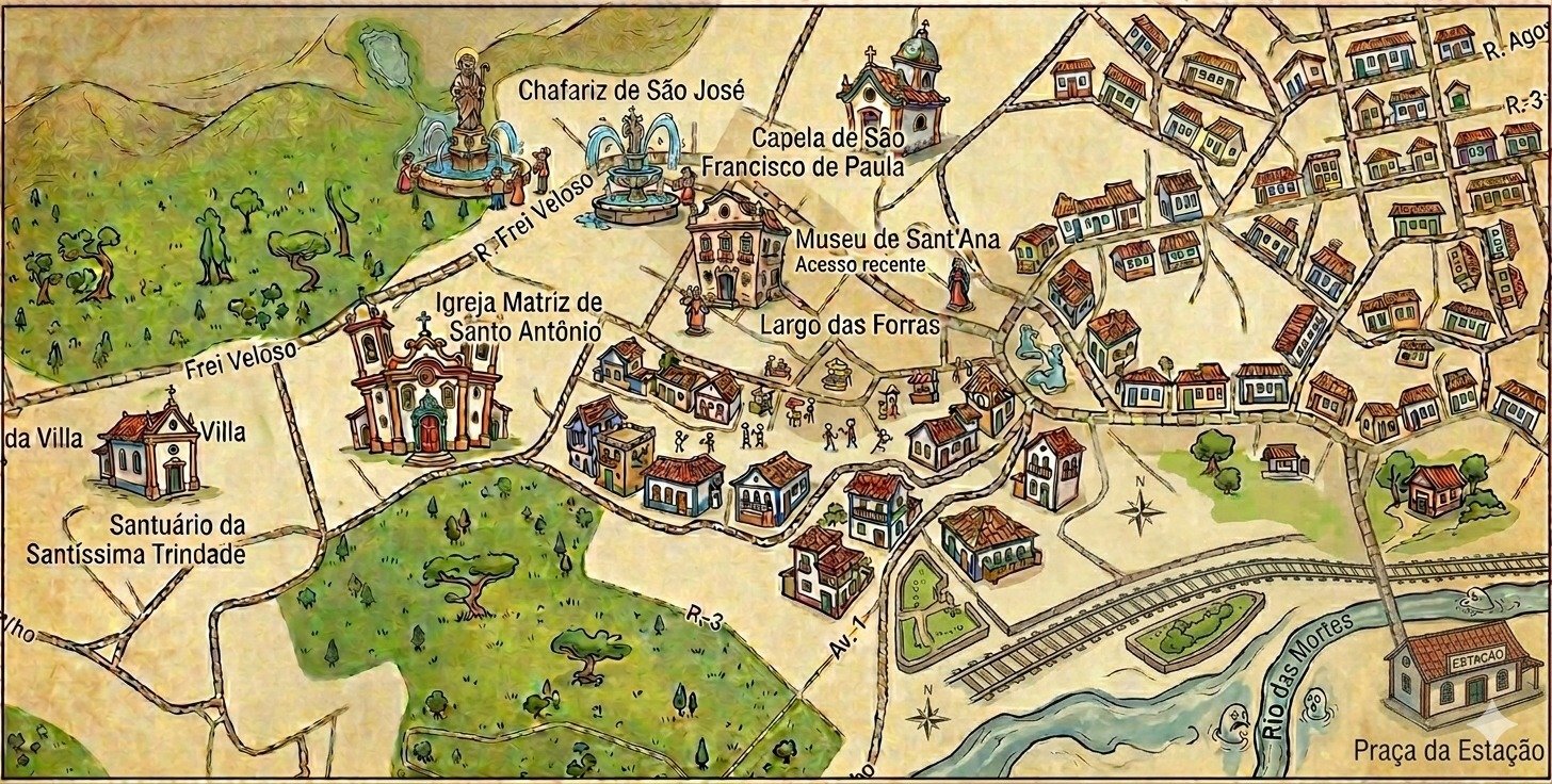 Mapa ilustrado de Tiradentes